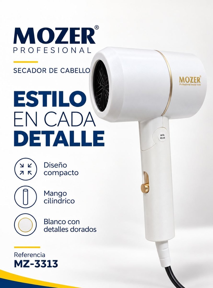 Secador de cabello Mozer viajero MZ-3313