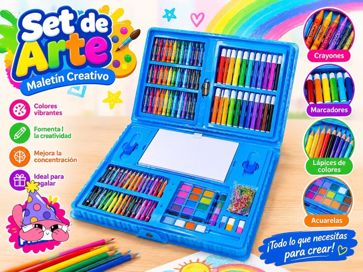 Set de arte maletín creativo 208 piezas