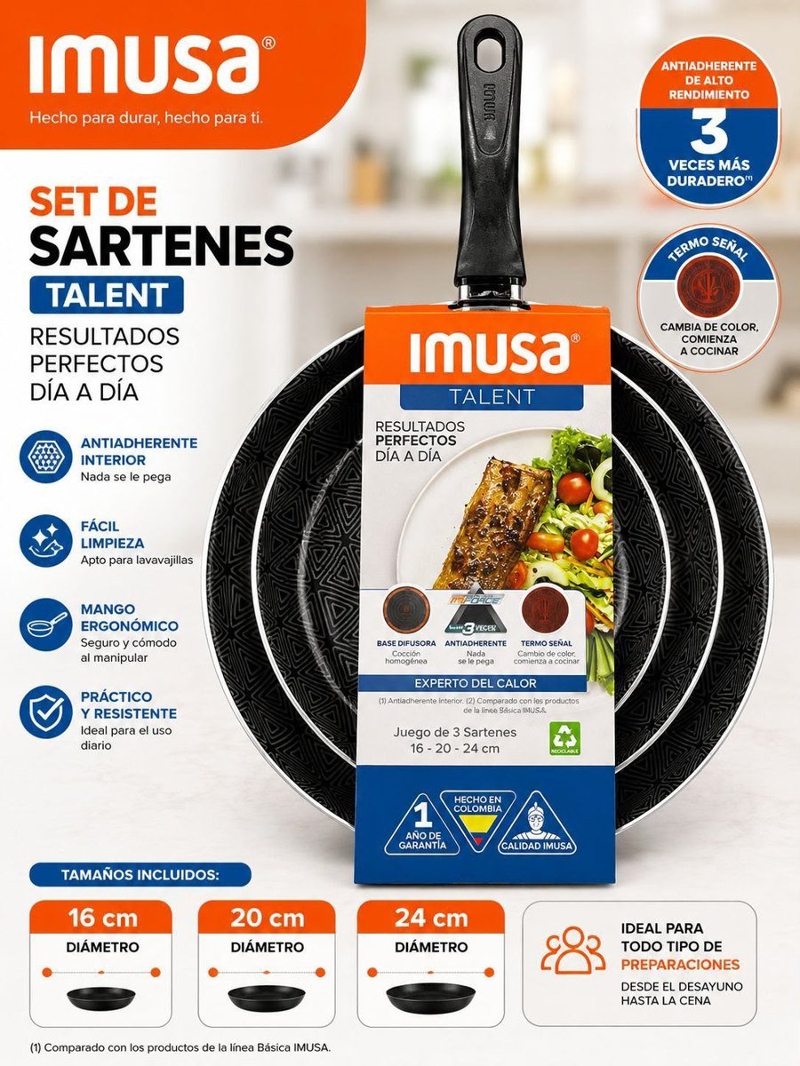 Set de sartenes Imusa Talent x3