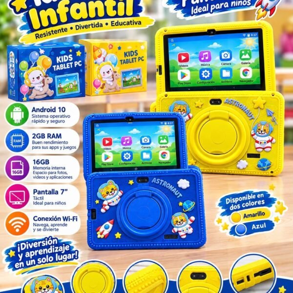 Tablet infantil 7" con funda de astronauta