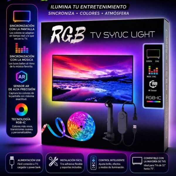 Tira LED RGB para TV con sincronización