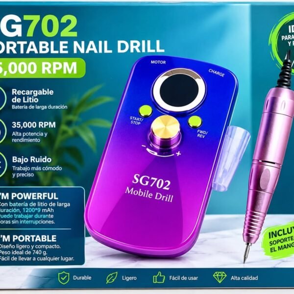Torno para uñas portátil SG702 35.000 RPM