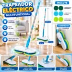 Trapeador eléctrico giratorio con mopas