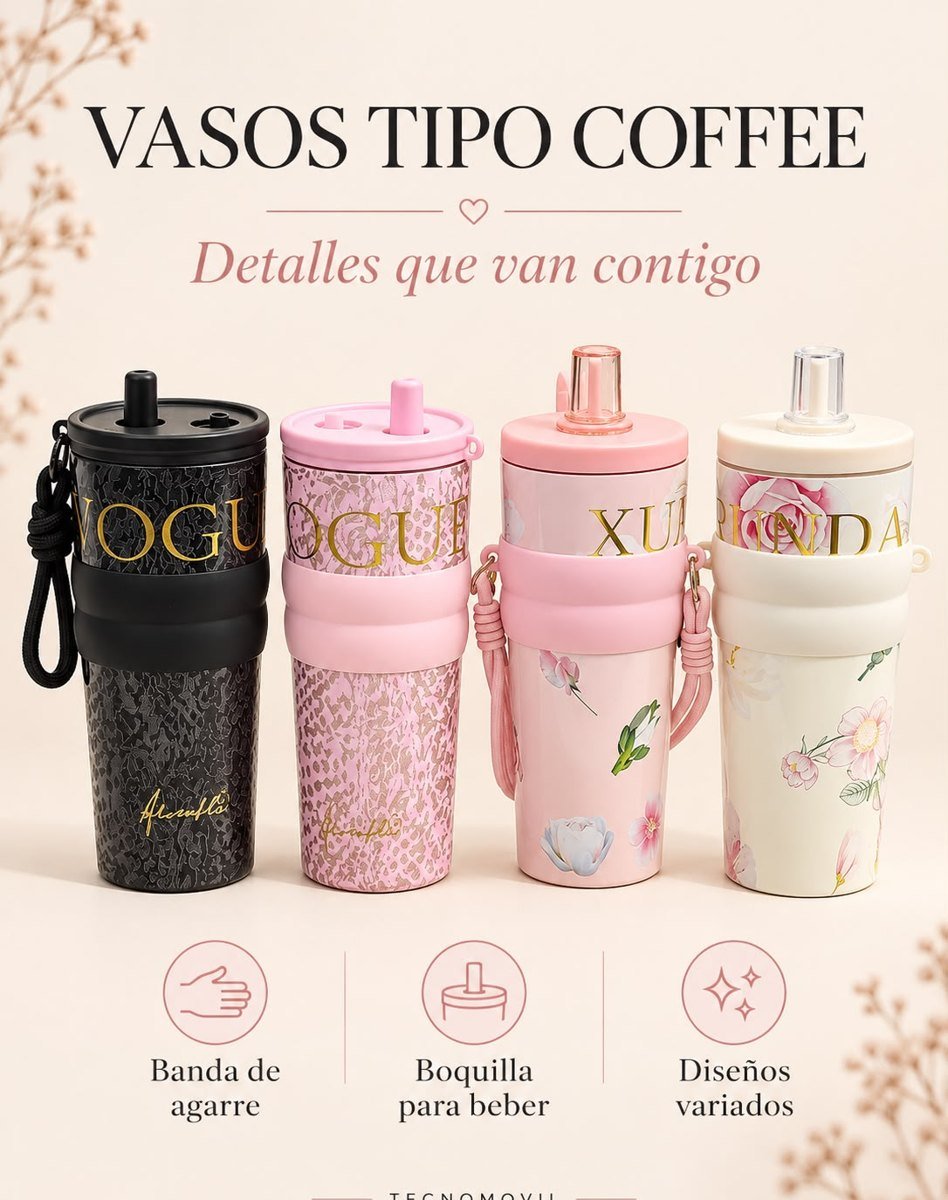 Vaso térmico tipo coffee 710 ml con pitillo