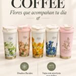 Vaso tipo coffee con diseños de flores